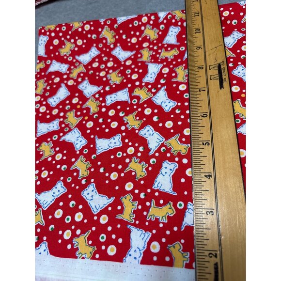 Penny Rose Toy Chest 2 Fabric 19x44" Red with Playful Cats & Polka Dot Pattern - Picture 2 of 6